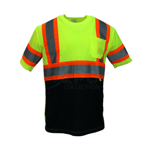 เสื้อกั๊กนิรภัย Hi VIS เสื้อยืดสะท้อนแสงสำหรับการก่อสร้างเสื้อยืดสไตล์สบาย - Product Image 2
