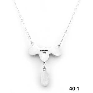 Collier artisanal Southwest Black Jack en opale, titane, argent sterling, chaînes en or rhodié, motif géométrique numérique, forme crochet - Product Image 4