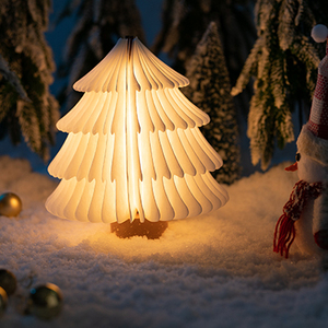 All'ingrosso albero di natale lampada decorativa elegante tavolo pieghevole notte luce in legno regalo set di regali aziendali per gli ospiti - Product Image 4