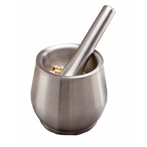 Aluminium Metal Mortar <b>Pot</b> Mortar Pestle Set Polished - Product Image 3
