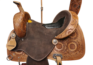 Juego de sillas de montar de cuero genuino de primera calidad, combinación perfecta para carreras de inglés de resistencia occidental para montar a caballo - Product Image 2