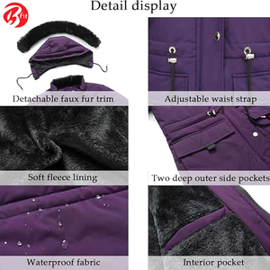 Meilleure vente femmes mode Parka veste XL taille chaud épaissir tissu détachable capuche coton matériau de remplissage approvisionnement en gros - Product Image 6