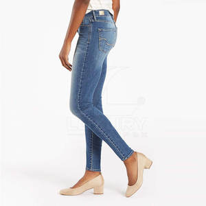 Pantalones vaqueros de mujer de último diseño al por mayor estilo único verano frente plano transpirable Algodón ligero 2025 lavado ligero - Product Image 4
