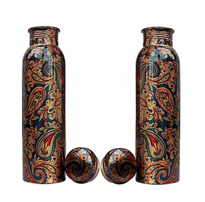 <b>Copper</b> Water <b>Bottle</b> Printed Manufacturer of <b>Copper</b> Water <b>Bottles</b> Indian Handmade Solid <b>Copper</b> <b>Bottles</b> Drinking - Product Image 1