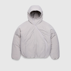 Blouson long unisexe à col montant imperméable en polyester avec rembourrage en ouate, motif sur le devant, style streetwear pour l'hiver froid - Product Image 1