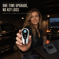 Clé de voiture numérique Kaifute CF400K, 5 boutons, 1 clé + 4 clés de rechange, entrée sans clé, écran tactile LCD, clé intelligente noire universelle ODM