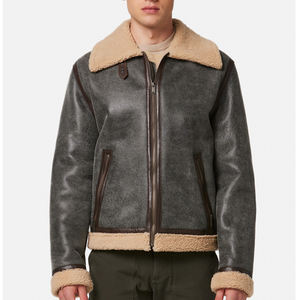 Chaquetas de Cuero Personalizadas para Hombre, Cuero Genuino con Bolsillos con Cremallera, Chaqueta Informal de Cuero PU para Hombre - Product Image 4