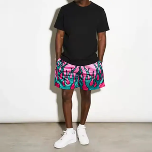 Pantalones cortos de playa de poliéster para hombre, ropa de gimnasio informal, estética, sublimación personalizada, OEM, ropa de calle, pantalones cortos de malla para baloncesto - Product Image 4