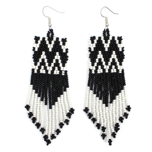 Pendientes de gota de flecos largos con cuentas de semillas coloridas para mujer, accesorios de moda personalizables - Product Image 3