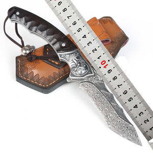 Couteau à lame fixe de qualité industrielle fait à la main, lame en acier Damas, manche en bois, design classique, personnalisable OEM, couteau de 12 pouces - Product Image 4