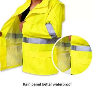 Breathable Rain Coats With Eye Catching Reflective Strip Durable Rain <b>Set</b> Rain Suits for Men Women <b>Waterproof</b> - Product Image 2