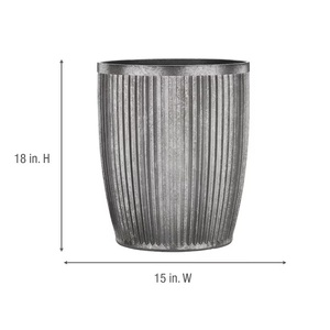Galvanized Planters Outdoor & Indoor Metal Farmhouse Decor Grey Zinc Rustic Border Balcony Pot and Drainage Front Door Decor - Product Image 3