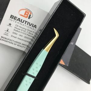 Pinzas de extensión de pestañas de acero inoxidable sostenibles profesionales al por mayor punta puntiaguda de etiqueta privada para volumen de arranque - Product Image 4