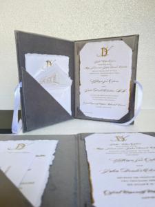 Juego de folios de invitación de boda con estampado de lámina hecho a medida con RSVP y tarjetas de dirección adecuadas para diseñadores de invitaciones para reventa - Product Image 2