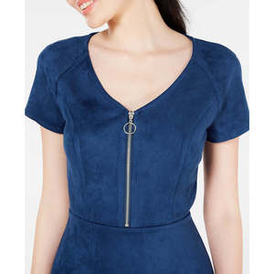Abito svasato con zip frontale blu navy per ragazze di Rosie Harlow, comodo taglia X-Large da donna - Product Image 3