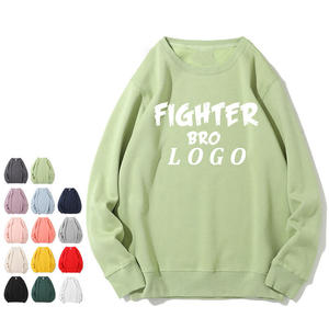 Jersey OEM de alta calidad liso teñido felpa en blanco Jogger negro cuello redondo algodón personalizado Sudadera con capucha cuello redondo para venta al por mayor - Product Image 5