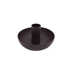 Bougeoir conique en métal Bougie finie noire Forme ronde Design élégant pour la maison et l'éclairage de Noël décoratif - Product Image 3