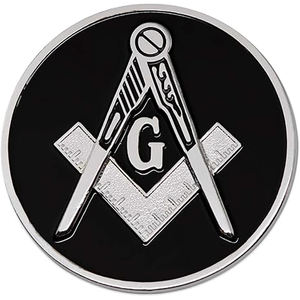 Square & Compass Round Masonic Auto Emblem - Product Image 1