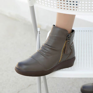 [JSHOE] Botines Hato con Cremallera, Cuero Vacuno Genuino con Forro de Lana, Botas para Mujer - Product Image 6