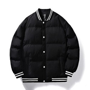 Custom Male Bubble Bomber <b>Jacket</b> for Winter Outdoor Thick Quality Canvas Coat with Stand Collar - Product Image 6