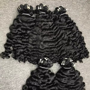 Wholesale Cheap Price <b>Bundle</b> Weft Natural Burmese <b>Curly</b> Natural Color Vietnamese Virgin Human Hair Wigs 8-38 Inches Raw <b>Bundle</b> - Product Image 1