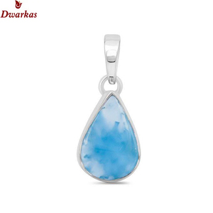 Collier en argent sterling 925 de haute qualité avec pierre de larimar sertie dans un cadre élégant, cadeau élégant pour femmes/unisexe, fabrication artisanale, fournisseur en gros - Product Image 5