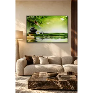 Impression sur toile Fida Bamboo Fountain, Candle and Stones Zen Garden - Product Image 2