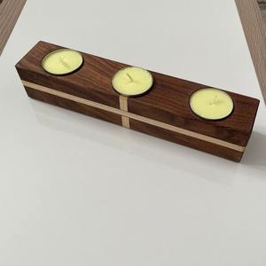 Porte-bougie en bois et résine de luxe, artisanal, décoration moderne pour la maison, centre de table artisanal - Product Image 4