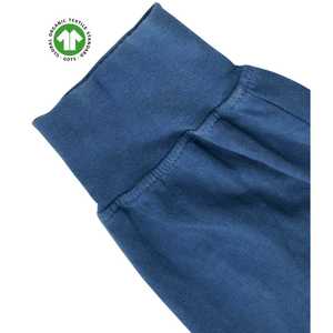 <b>Men</b> Organic Indigo Jogger Pants Dark Indigo Blue, 5.4 oz Jersey, Breathable with <b>Stretch</b> Waistband and Ribbed Leg Cuffs - Product Image 6
