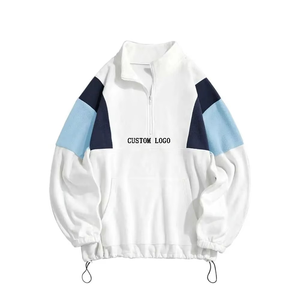 Sudadera Personalizada para Hombre, 100% Algodón, Talla Grande, con Capucha, Media Cremallera, Logotipo Bordado en Chenilla, Transpirable, para Invierno - Product Image 1