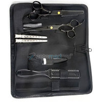 Kit de barbier professionnel 3 pièces en acier inoxydable, ciseaux de coupe de cheveux légers et tranchants, peigne, ciseaux à effiler pour salon et usage domestique