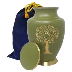 Urna para adultos de cremación con Árbol de la vida de latón macizo, urna funeraria y conmemorativa para cenizas humanas de hasta 200 libras - Product Image 2
