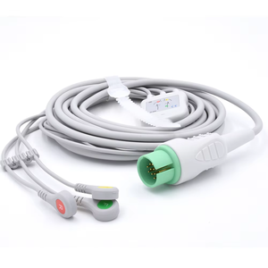 Cable ECG de 3 Derivaciones Compatible con Spacelabs Ultraview SL, Cable ECG de Conexión Directa IEC con Clip Ultraview 90496 de Buena Calidad - Product Image 2