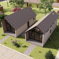 Kit de maison préfabriquée facile à assembler avec panneaux SIP, pour jardin et cour arrière, avec loft asymétrique