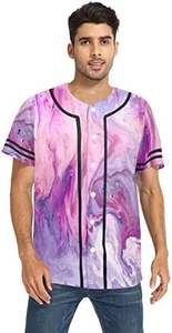 Nouveaux maillots de baseball/softball en marbre violet violet-Uniformes de sport pour hommes, femmes et jeunes - Product Image 2