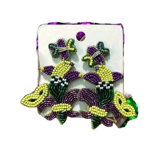 ต่างหูลูกปัดมงกุฎห้อยต่างหูลูกปัดสีสันสดใสสำหรับเด็กผู้หญิงทำในอินเดียของขวัญวันหยุดเทศกาล - Product Image 1