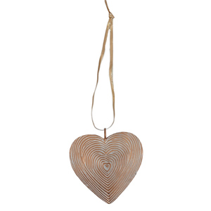 Christmas Decorative White and Gold Color <b>Large</b> Size Embossed Iron Hanging Heart Christmas <b>Ornament</b> Customized - Product Image 2