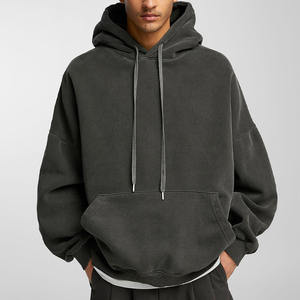2024 Unisex Custom Heavy Fleece Pullover <b>Hoodie</b> Drop Shoulder Thickened Oversize Loose Fit New <b>Trendy</b> Winter Polyester/Cotton - Product Image 3