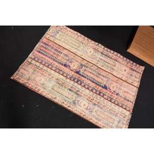 Elegante alfombra de área Kilim turca Vintage de 2,5x3,5 pies, acogedora lana Beige con patrón de retazos, decoración de tejido plano, adición para pasillo - Product Image 4
