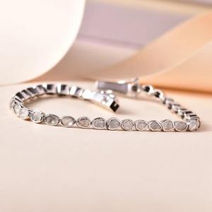 Moissanite Sterling <b>Silver</b> <b>Bracelet</b> Faceted Diamond <b>Bracelet</b> Customized Jewelry Wedding Gift Gift for Her - Product Image 2