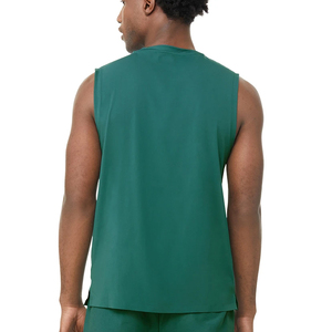 Camisetas sin mangas de gimnasio para hombre, talla XL, algodón transpirable, fibra de bambú, Color sólido con estampado de estilo callejero, Camiseta de punto de talla grande - Product Image 2