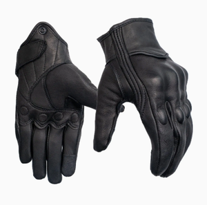 Motorcycle Leather <b>Gloves</b> for Men with Hard <b>Knuckle</b>, Full Finger Touchscreen - Riding, Racing, , Motocross - Product Image 2