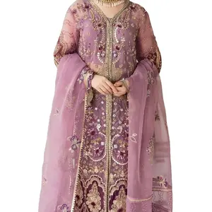 Đẹp Trắng Gương Với Thêu Làm Việc Salwar Kameez, Sharara Bộ Thiết Kế Trọng Lượng Nhẹ Phụ Nữ Bên Váy 2024 Tốt Nhất