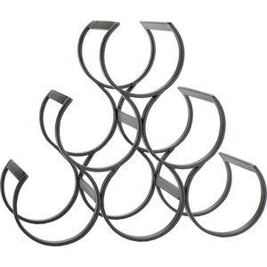 Porte-bouteilles en métal forgé vintage classique, finition noire, organisateur de table, bar à domicile, porte-boissons, durable - Product Image 6