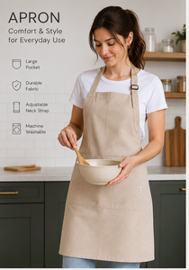 Tablier de cuisine réglable avec sangle de cou et grandes poches, en toile de coton durable, pour chef et barista, fabricant direct Turquie OEM - Product Image 3