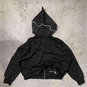 Nouveau personnalisé en détresse Patch Premium Hoodies broderie Vintage coton 500gsm à capuche coupe et coudre recadrée pierre lavage à l'acide à capuche - Product Image 2