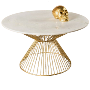Gold Finished Modern Metal <b>Coffee</b> <b>Table</b> Wholesaler Marble <b>Rounded</b> Top Side <b>Table</b> Home Decor Living Room Furniture - Product Image 1