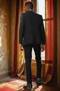 Traje nuevo para hombre, dos piezas, negocios, ocio, trabajo, vestido de novia, moda, elegante, bordado personalizado - Product Image 2