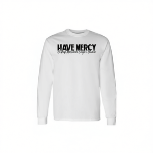 T-shirt a maniche lunghe Have Mercy Bishop Mariann Edgar Budde, unisex, in cotone, girocollo, regalo religioso per la chiesa - Product Image 1