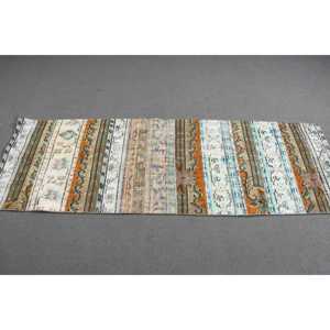 Alfombra Vintage de 2.3x6.8 pies (69x206 cm), Alfombra Turca Floral Marrón - Product Image 2